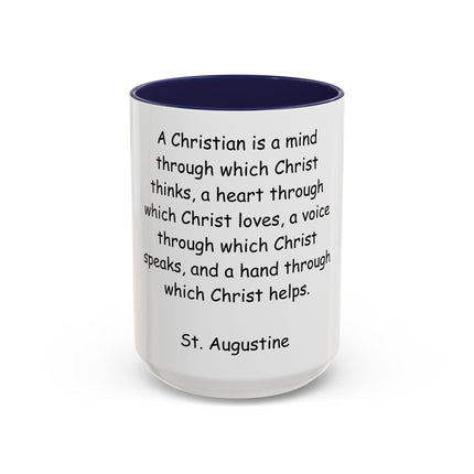 Inspirational St. Augustine Coffee Mug - Colored Accent - Perfect Gift for Christians - 11oz