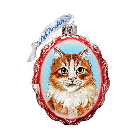 Red Tab with Curios Glance Mercury Glass Ornament by G. DeBrekht - Pets Dog and Cats Decor - 774012-4