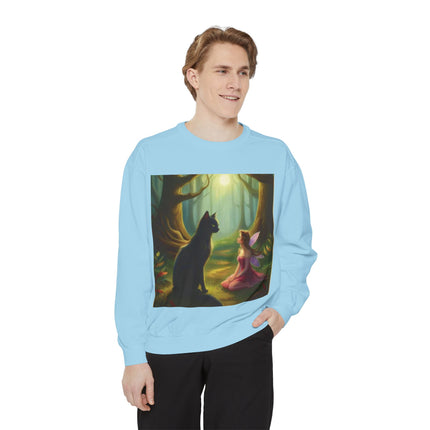 Fairy Princess & Black Cat Forest Sweatshirt