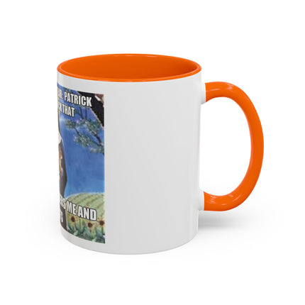 Saint with Cats Coffee Mug – "No One Remembers Me and My Cats" Accent Mug