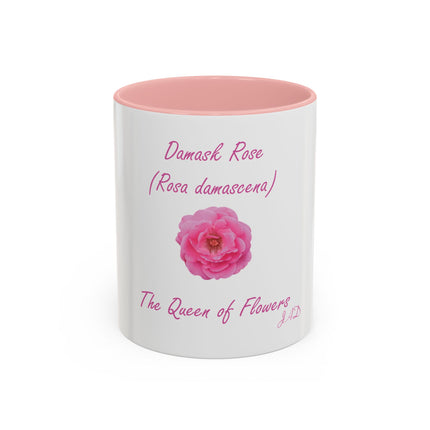Damask Rose Coffee Mug — "The Queen of Flowers" Botanical Tea Cup