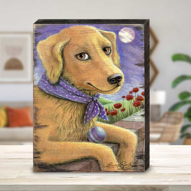 Flowers Fetch & Fun Wooden Wall Art by Laura Seeley - Pets Dog and Cats Decor - 8511111B-0
