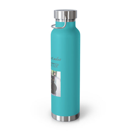 Cat Lover's 22oz Copper Vacuum Insulated Bottle - Inspirational Pet Design