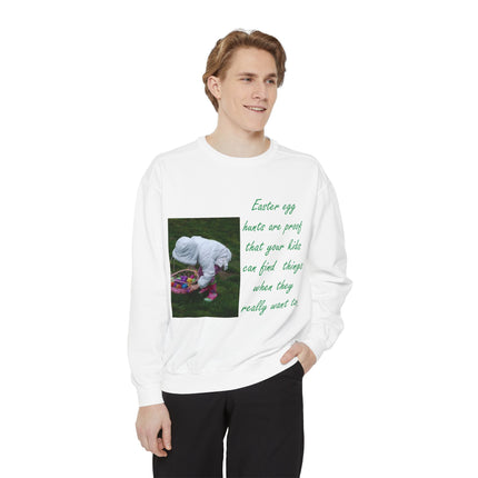 Parenting Humor Sweatshirt – Easter Egg Hunt Edition