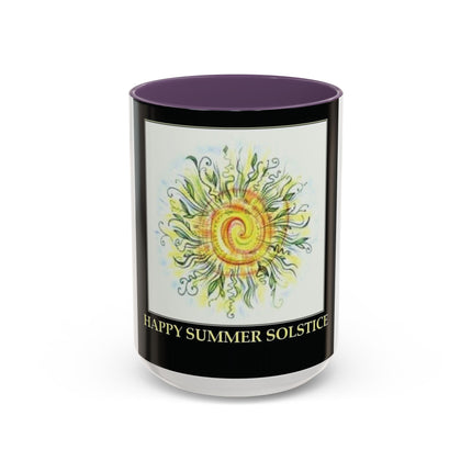 Summer Solstice Mug – 15oz Accent Ceramic Cup with Sunshine Art