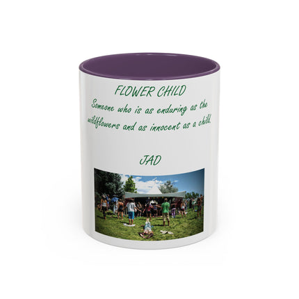 Flower Child Accent Coffee Mug - 11 oz Inspirational Gift