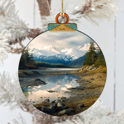 The Majesty of Alaskan Wilderness Wooden Ornaments by G.Debrekht - Wildlife Holiday Decor - 870074-2