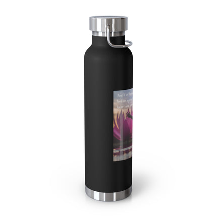Inspirational Copper Vacuum Insulated Water Bottle - 22oz with Motivational Quote