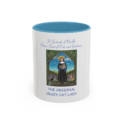 Saint Gertrude ‘Original Crazy Cat Lady’ Accent Coffee Mug