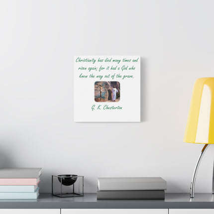 Christianity Has Risen Canvas Print — G. K. Chesterton Quote Stretched Wall Art
