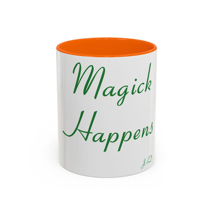 Magick Happens Accent Mug – 11oz Ceramic Cup for Spellwork & Tea