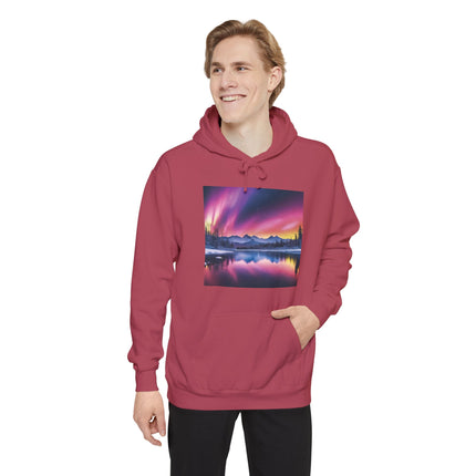 Aurora Mountain Hoodie — Northern Lights Scenic Pullover