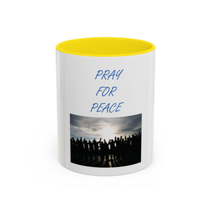 Pray for Peace Accent Coffee Mug — Inspirational Religious Prayer Mug (11/15oz)