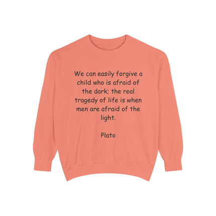 Plato Quote Sweatshirt — "We can easily forgive a child..." Classic Philosophy Crewneck