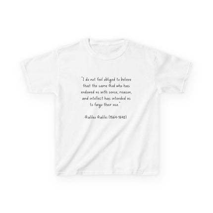 Galileo Quote Kids Tee – Heavy Cotton Shirt for Inspired Learning
