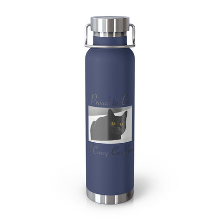 Proud Cat Parent Insulated Bottle – 22oz Travel Gift for Cat Lovers