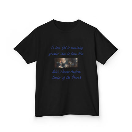 Kids Faith Tee – Saint Thomas Aquinas Quote – Heavy Cotton