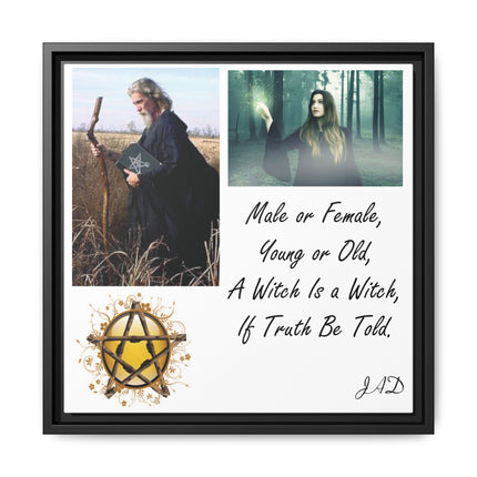 Witch Quote Framed Canvas Print — "A Witch is a Witch" Decor