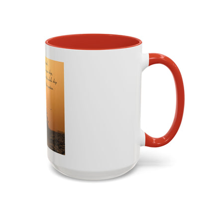 Shipwreck Sunset Coffee Mug — "Be Careful Who You Let On Your Ship" Inspirational Accent Mug