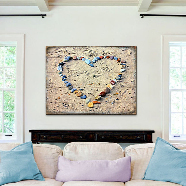 Sperber Heart Wooden Coastal Wall Art by Nature Wonders - Coastal Sea-Life Decor - 95254B-0