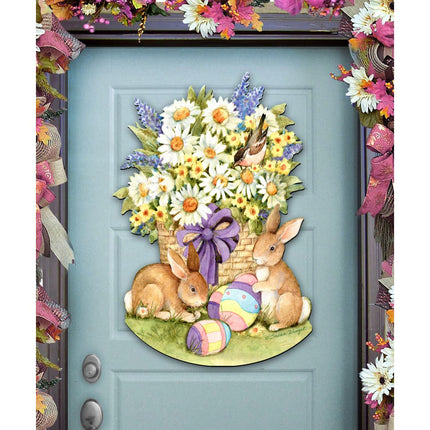 Spring Bunny Easter Door Decor by Susan Winget - Easter Spring Decor - 8471301H-SW-0