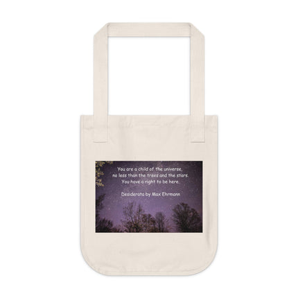 Organic Canvas Tote – “Child of the Universe” Quote