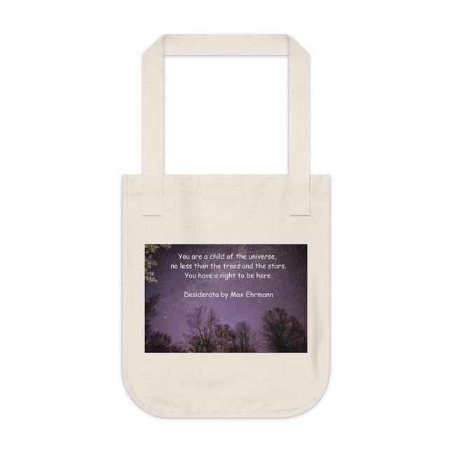 Organic Canvas Tote – “Child of the Universe” Quote