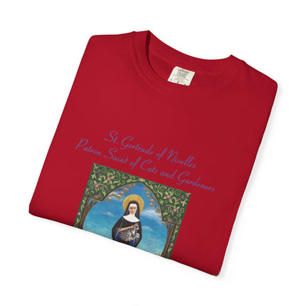 Unisex Crazy Cat Lady T-Shirt - Saint Gertrude of Nivelles Design