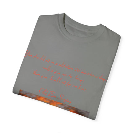 Meditation Quote Tee – Unisex Garment-Dyed Shirt for Mindfulness