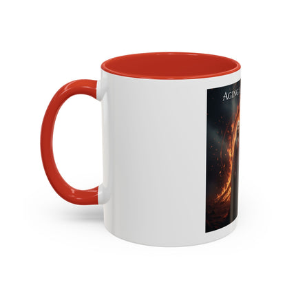 Aging Is Sacred Fire Coffee Mug — Fantasy Elder Couple Accent Mug (11/15oz)