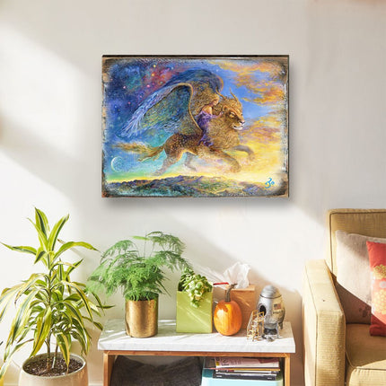 Where Are We Going My Lovely Fantasy Wooden Wall Art by Josephine Wall - Fantasy Decor - 852142-JW-3