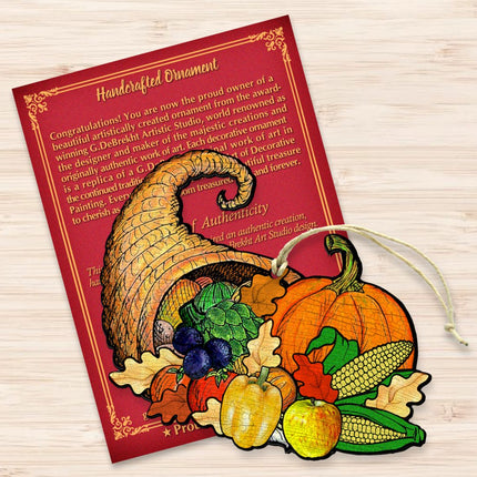 Give A Thanks Wooden Ornaments by G. DeBrekht - Thanksgiving Halloween Decor - 8158905-3