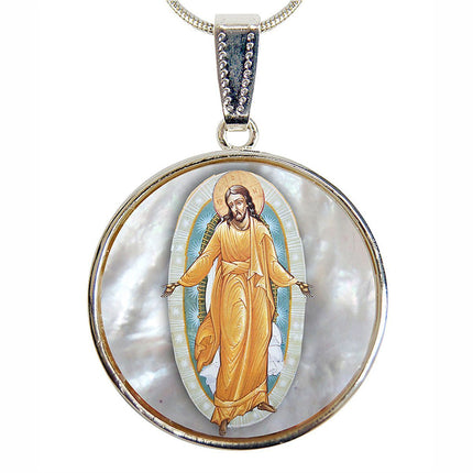 Chrysostom Silver Plated Mother of Pearl Silver Necklace - 43059-1