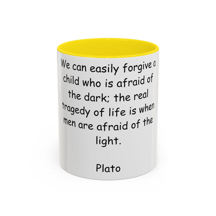 Plato Quote Ceramic Mug – 11oz Accent Cup for Daily Wisdom