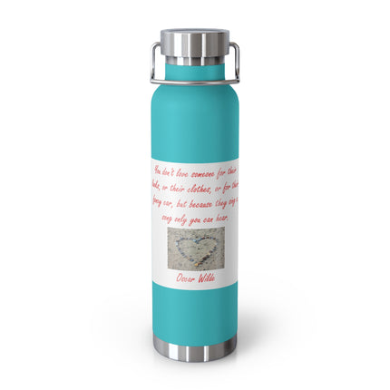 22oz Copper Insulated Bottle – Heart Design Gift Idea