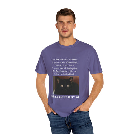 Unisex Cat-Themed T-Shirt – "Please Don't Hurt Me" Design