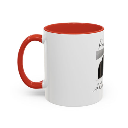 Proud to Be a Crazy Cat Person Accent Coffee Mug – Black Cat Lover Gift (11/15oz)