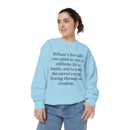 Beltane Quote Sweatshirt – "Beltane’s fire calls your spirit to rise"