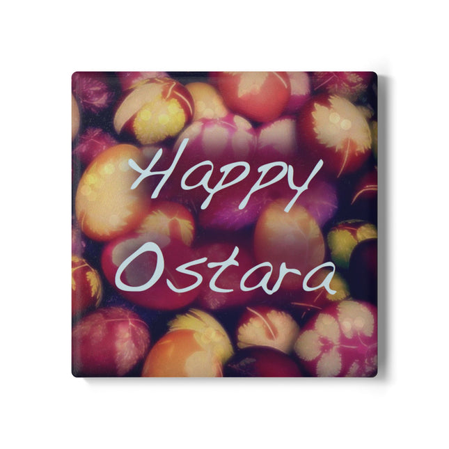 Happy Ostara Ceramic Coaster – Colorful Spring Decor