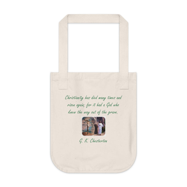 Inspirational Organic Canvas Tote Bag - G.K. Chesterton Quote