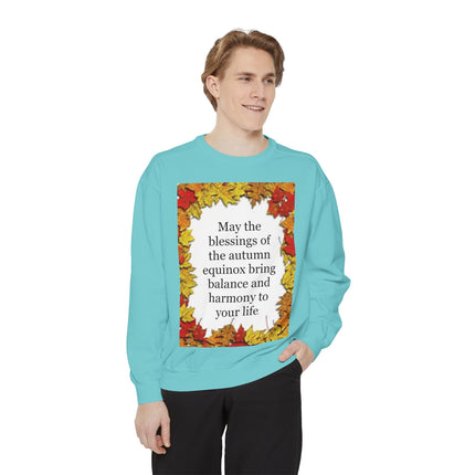 Autumn Equinox Blessings Sweatshirt – Fall Leaves Harmony Crewneck