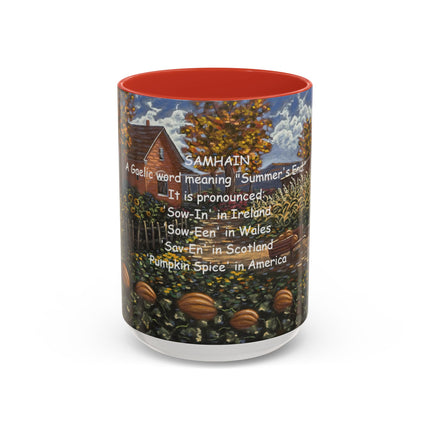 Samhain Accent Mug – 15oz Ceramic Cup with Pumpkin Spice Wit