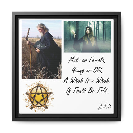 Witch Quote Framed Canvas Print — "A Witch is a Witch" Decor