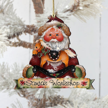 Santa's Workshop Wooden Ornaments by Jamie Mills-Price Christmas Santa Snowman Decor - 8611068-2-MP-2