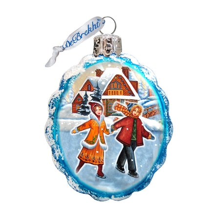 Fun Skiing Mercury Glass Ornament by G. DeBrekht - Christmas Decor - 773022-4