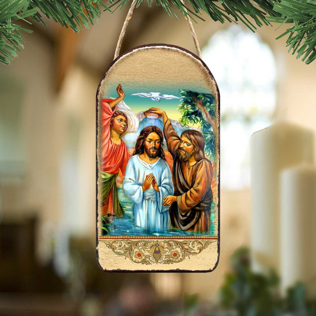 Christening Religious Christian Sacred Icon Ornament - Inspirational Icon Decor - 87043-0
