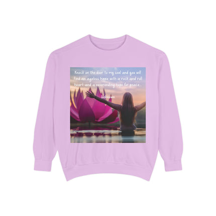 Inspirational Yoga Sweatshirt - 'Knock on the Door to My Soul'