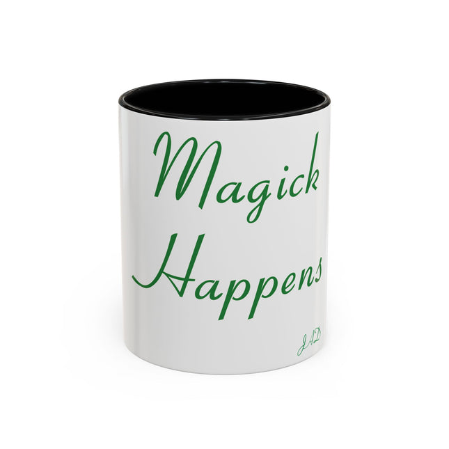Magick Happens Accent Mug – 11oz Ceramic Cup for Spellwork & Tea