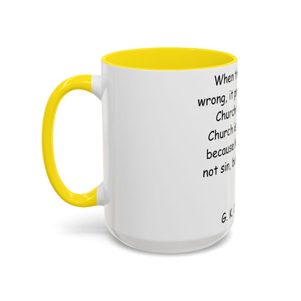 Inspirational Quote Coffee Mug - G.K. Chesterton - Cozy Reflection