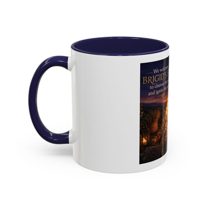 Brigid’s Fire Accent Coffee Mug — Pagan Imbolc Celebration Tea Cup (11/15oz)
